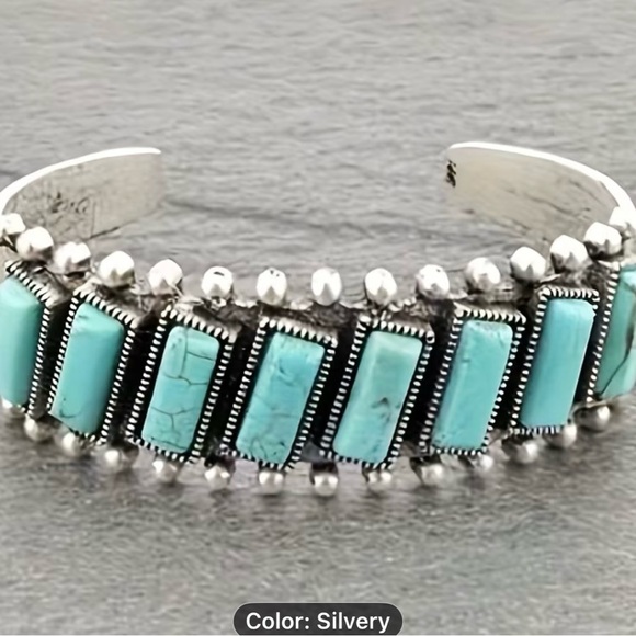 Silver and Turquoise Bracelet - Picture 3 of 8